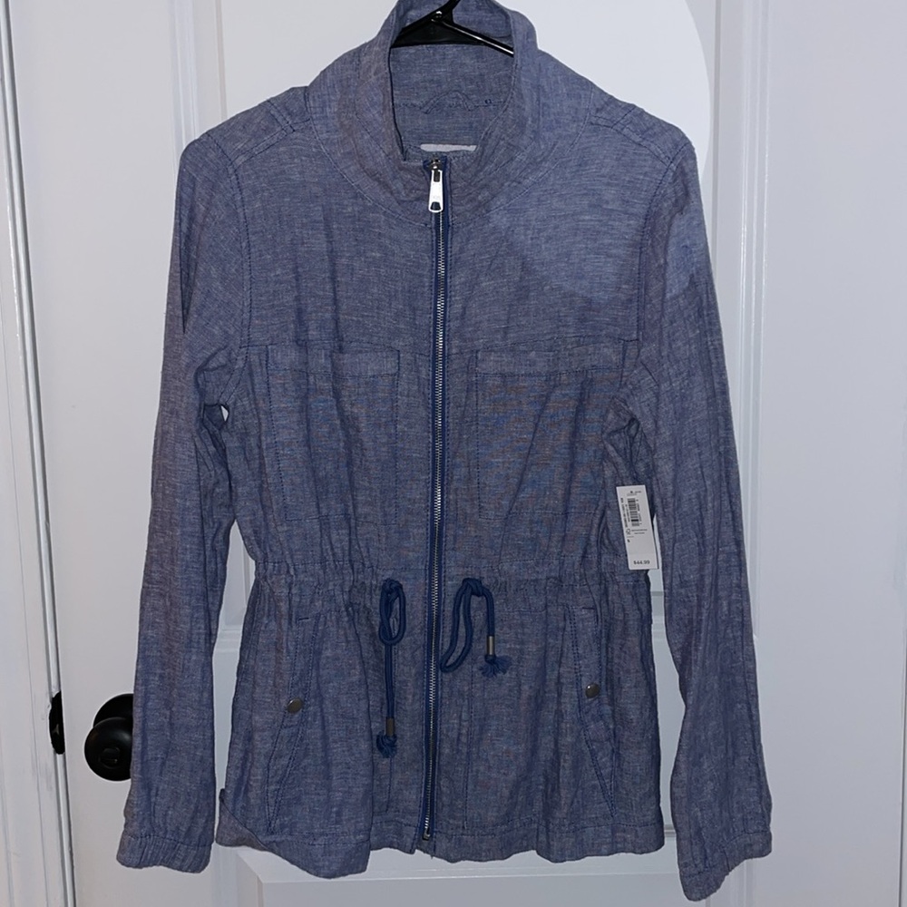 Old Navy Women’s Chambray Linen-blend Field Jacket - Picture 6 of 14